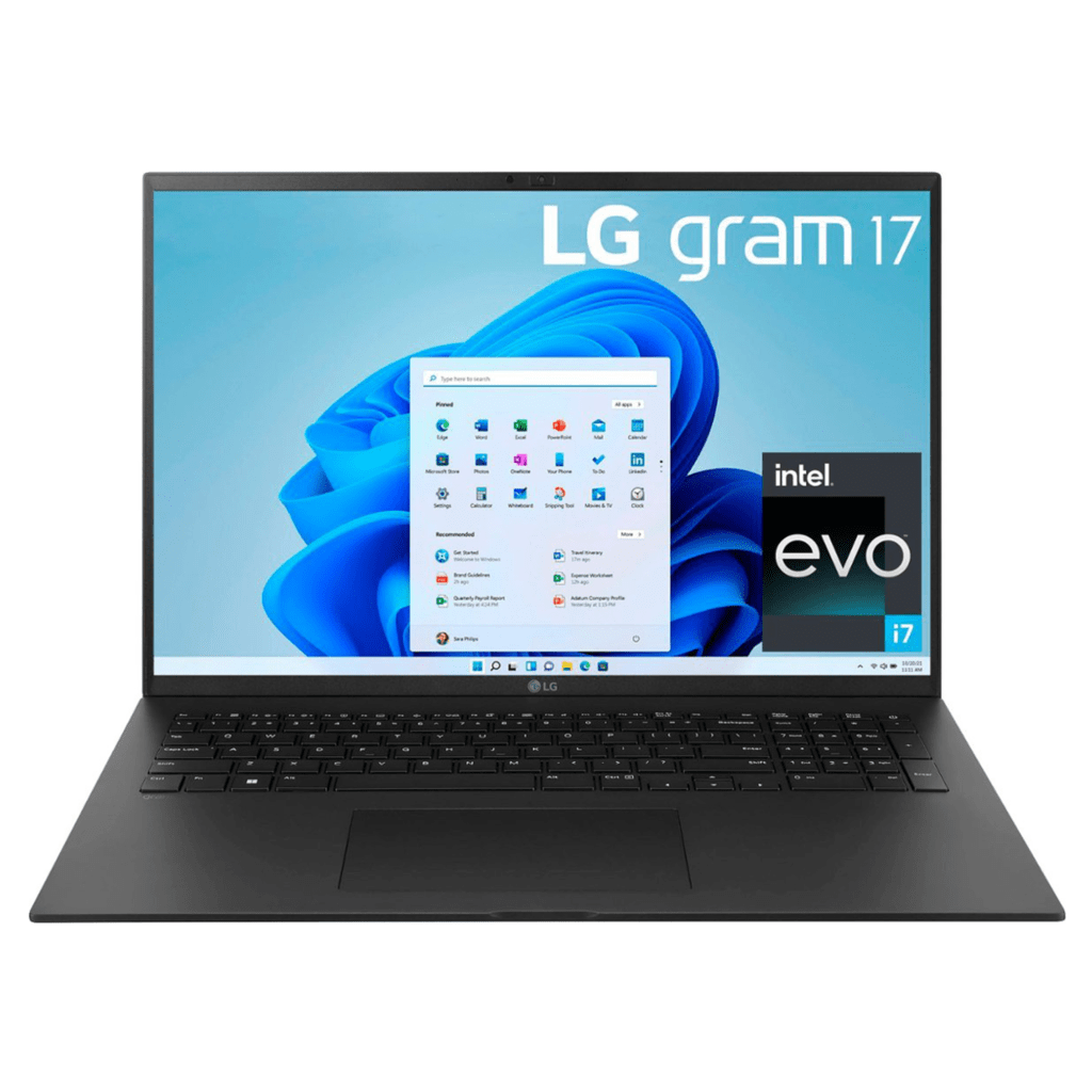 Gram 17 laptop with sleek design and lightweight