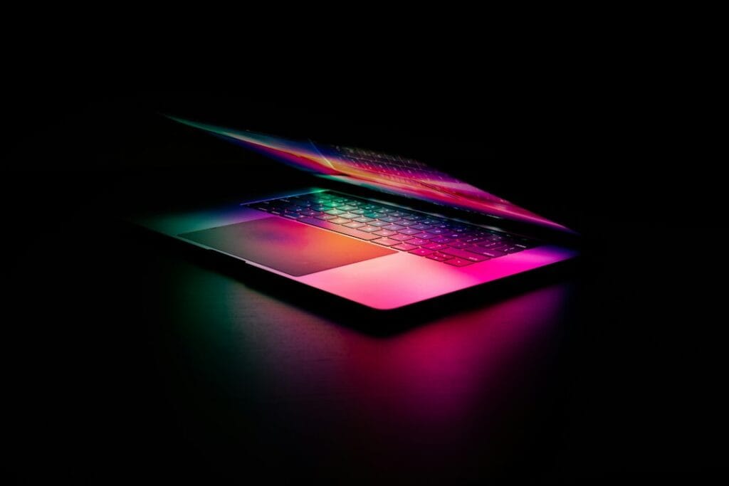 Gaming laptop with an RGB-lit keyboard