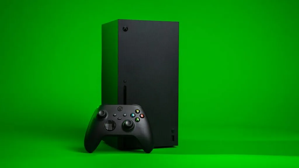 Xbox console with a controller