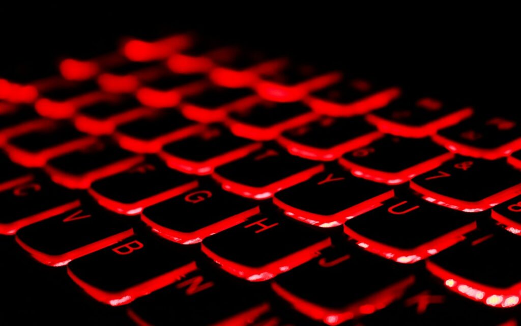 Black and red gaming laptop keyboard